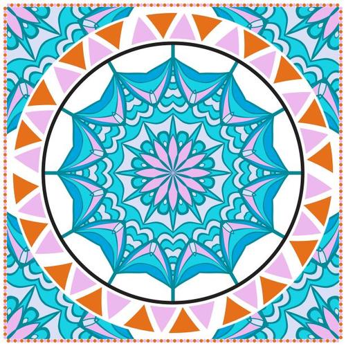 花色丝质大手帕,纺织品,绘画插图,矢量,花纹正版矢量图素材下载