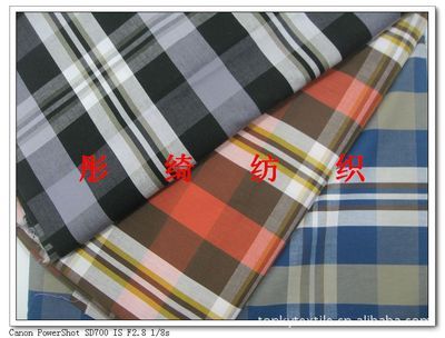 【40*40/120*70全棉色织格子布 用于休闲衬衫面料(图)】价格,厂家,图片,棉面料,绍兴县彤绮纺织品-